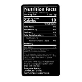 Bijenpollenvoeding Feit zwart product Etiket