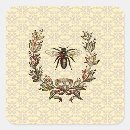 bijenpoot vierkante sticker (Voorkant)