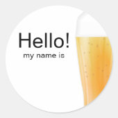 Bijenproevers of brouwerijen hallo naamplaatjes ronde sticker (Voorkant)