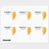 Bijenproevers of brouwerijen hallo naamplaatjes ronde sticker (Vel)