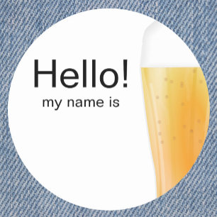 Bijenproevers of brouwerijen hallo naamplaatjes ronde sticker