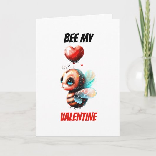 Bijenpuns | Bijen mijn Valentijn schattig honing b Feestdagen Kaart (Voorkant)