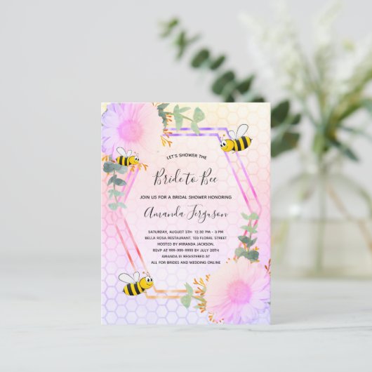 Bijenregenbooggroen voor de Vrijgezellenfeest Uitnodiging Briefkaart (Staand voorkant)