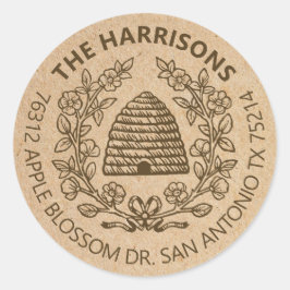  bijenresterend adreslabel ronde sticker