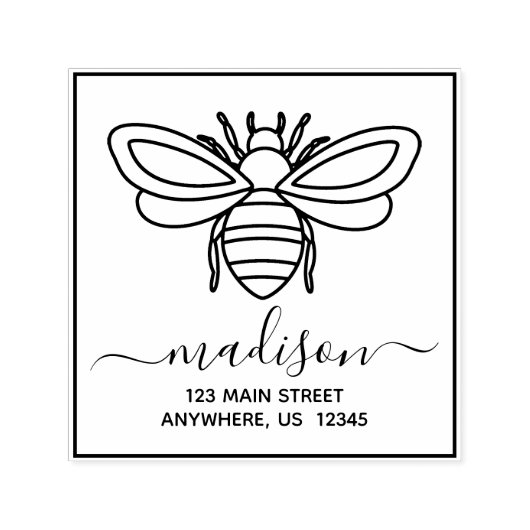 Bijenretouradres Zelfbrekende stempel (Design)
