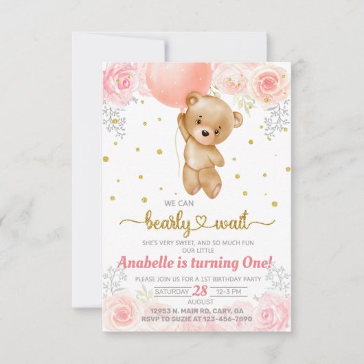 Bijenschattig meisje, eerste uitnodiging op de eer (Voorkant)