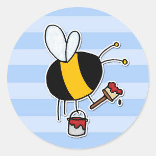 bijenschilder ronde sticker