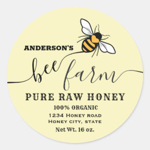 Bijenschrift bijen boerderij honingpot etiket