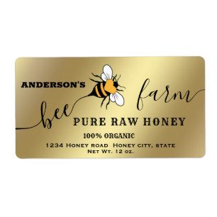 Bijenschrift bijen boerderij honingpot etiket