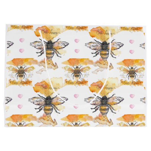 Bijensoort - Bee Happy Groot Cadeauzakje (Achterkant)