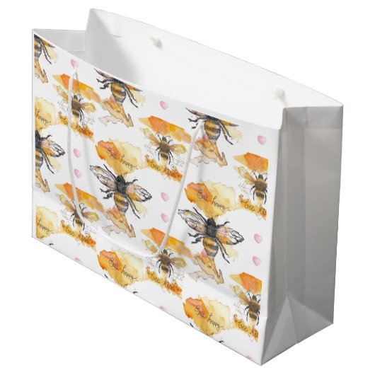 Bijensoort - Bee Happy Groot Cadeauzakje (Voorkant Gekanteld)