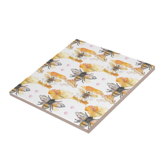 Bijensoort - Bee Happy Tegeltje (Zijkant)