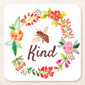 Bijensoort floraal kartonnen onderzetters (Voorkant)