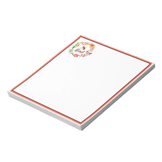 Bijensoort floraal notitieblok (Linkerzijde)