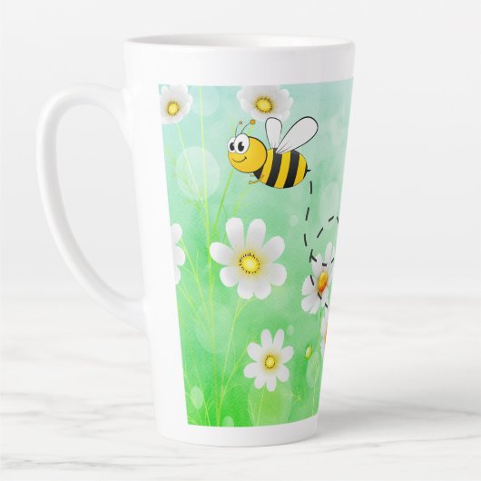 Bijensoort Honey floral green insect cartoon text Latte Mok (Links)