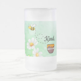 Bijensoort Honey floral green insect cartoon text Matglas Bierpul