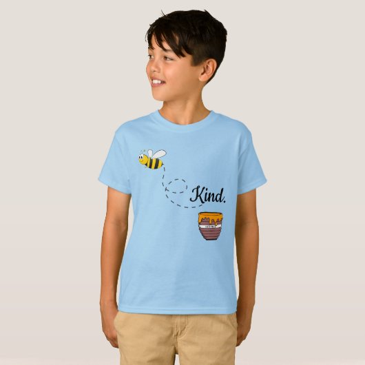 Bijensoort honig schattige cartoon t-shirt (Voorkant volledig)