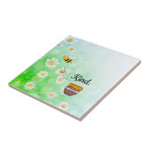 Bijensoort honing floronengroene cartoon tegeltje (Zijkant)