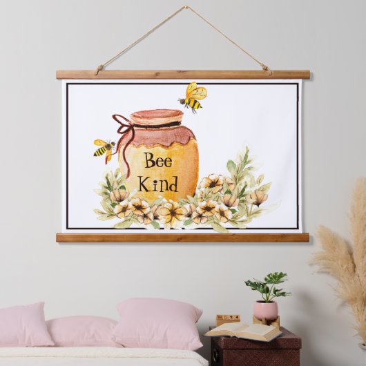 Bijensoort honingpot hangend wandkleed (Slaapkamer)