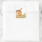 Bijensoort honingpot vierkante sticker (Tas)