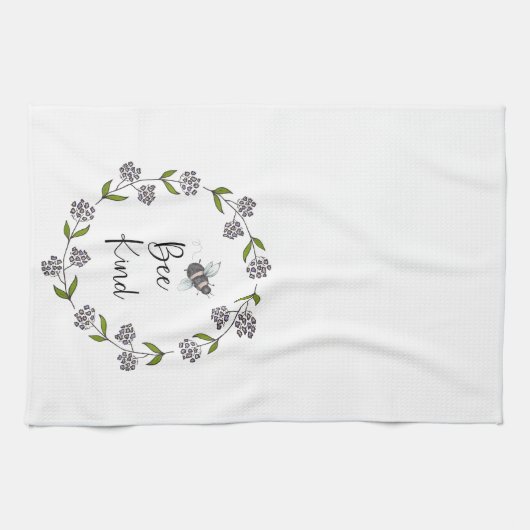 Bijensoort paarse bloemen theedoek (Horizontaal)