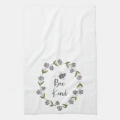 Bijensoort paarse bloemen theedoek (Verticaal)