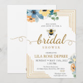 Bijensoort Rode Bloemen Bridal Shower Uitnodiging (Voorkant / Achterkant)