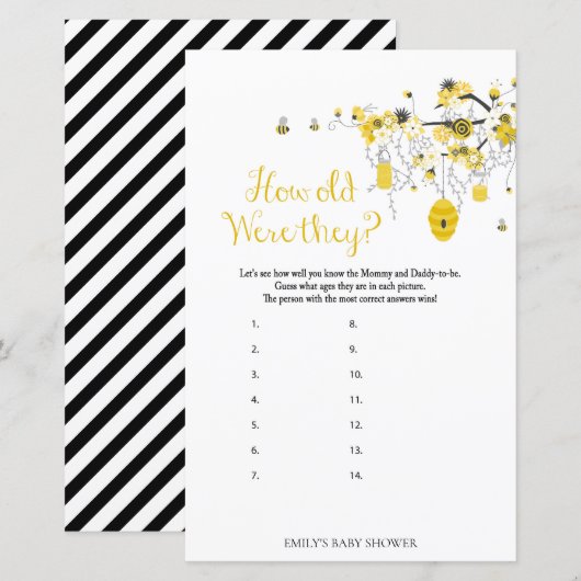 Bijenspel - hoe oud waren ze? (Voorkant / Achterkant)