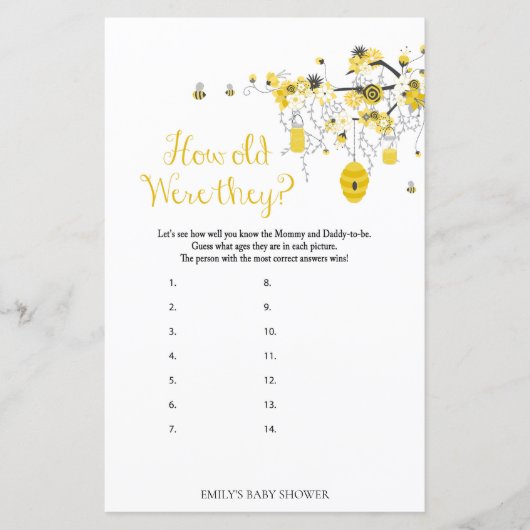 Bijenspel - hoe oud waren ze? (Voorkant)