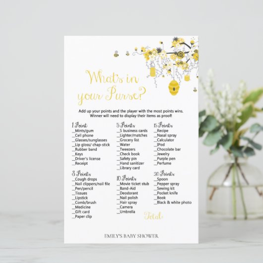 Bijenspel - Wat zit er in je tas? (Staand voorkant)