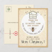 Bijenstal Dank u Kerstvakantie Kaart Bijen (Voorkant / Achterkant)