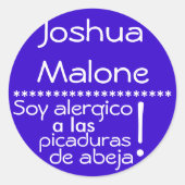 Bijensteek Allergie Label (Voorkant)