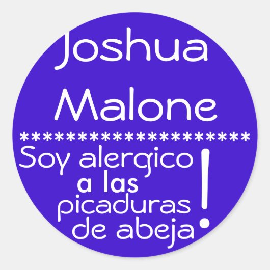 Bijensteek Allergie Label (Voorkant)