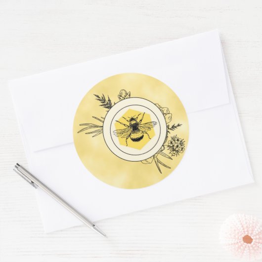 Bijensticker Ronde Sticker (Envelop)