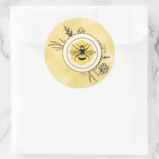Bijensticker Ronde Sticker (Tas)