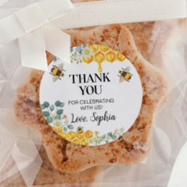 Bijenstickerlabels Verjaardag Baby Shower Ronde Sticker