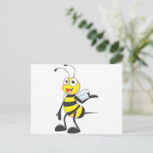 Bijenstickers : Bee presenteert met hand omhoog Briefkaart (Staand voorkant)