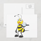 Bijenstickers : Bee presenteert met hand omhoog Briefkaart (Voorkant / Achterkant)