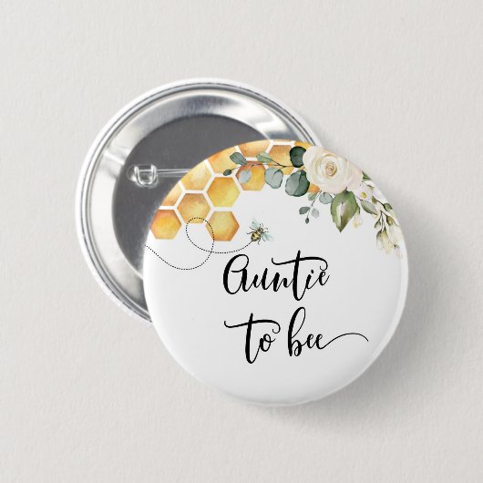 Bijentante om op de knop te bijen ronde button 5,7 cm (Voorkant /achterkant)