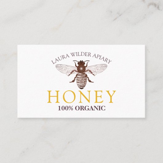 Bijenteelt Apiary Honey Gold Visitekaartje (Voorkant)