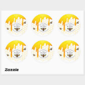 Bijenteelt Apiary Honey Jar Classic Round Sticker (Vel)