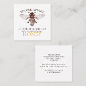 Bijenteelt Apiary Honey Square Busin Vierkante Visitekaartje (Voorkant / Achterkant)