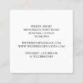 Bijenteelt Apiary Honey Square Busin Vierkante Visitekaartje (Achterkant)