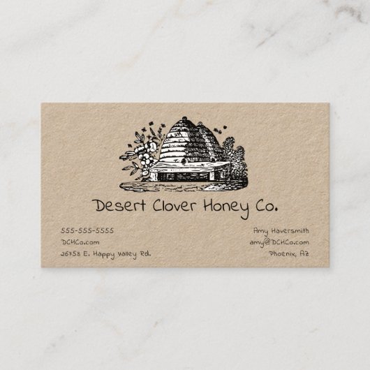 Bijenteelt Appiary Fresh Honey Visitekaartje (Voorkant)