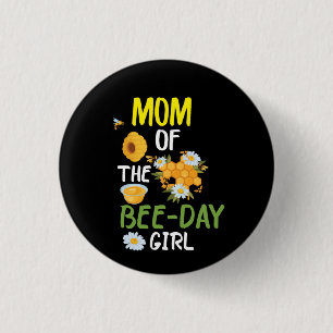 Bijenteelt art mam van het bijenmeisje 2 ronde button 3,2 cm
