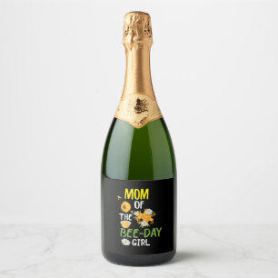 Bijenteelt art mam van het bijenmeisje 2 sparkling wijnetiket