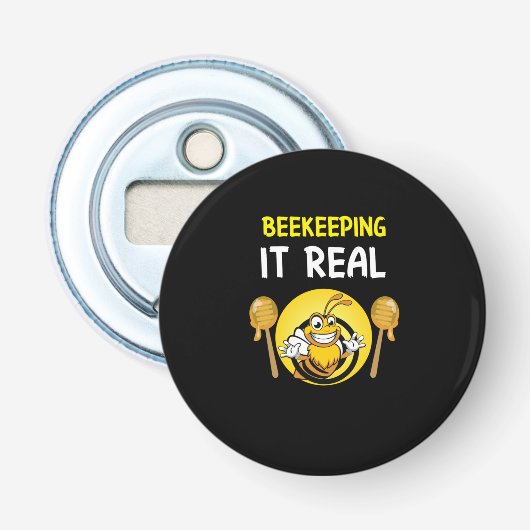 Bijenteelt | BeeKeeping Button Flesopener (Voorkant)
