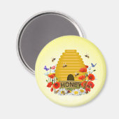 Bijenteelt, bijenkorf, honingwei magneet (Voorkant / Achterkant)