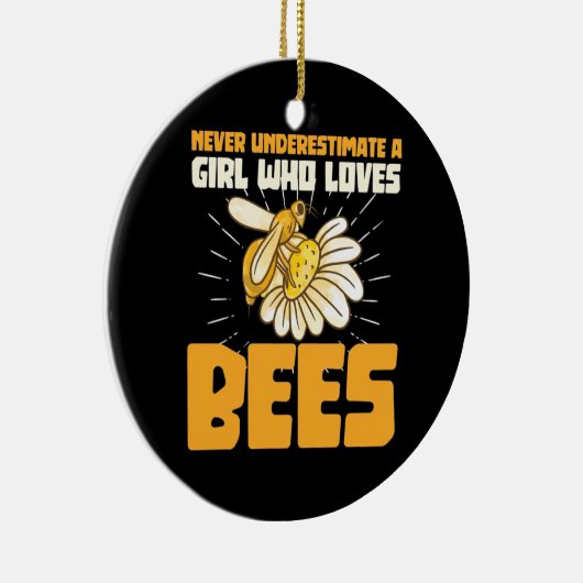 Bijenteelt | Een meisje dat van bijen houdt Keramisch Ornament (Rechts)