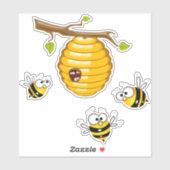 Bijenteelt Honeycomb Bijen en Hive Sticker (Vel)